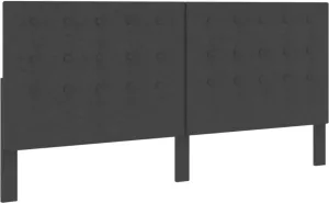 VIDAXL Hoofdbord 200x200 cm getuft stof donkergrijs