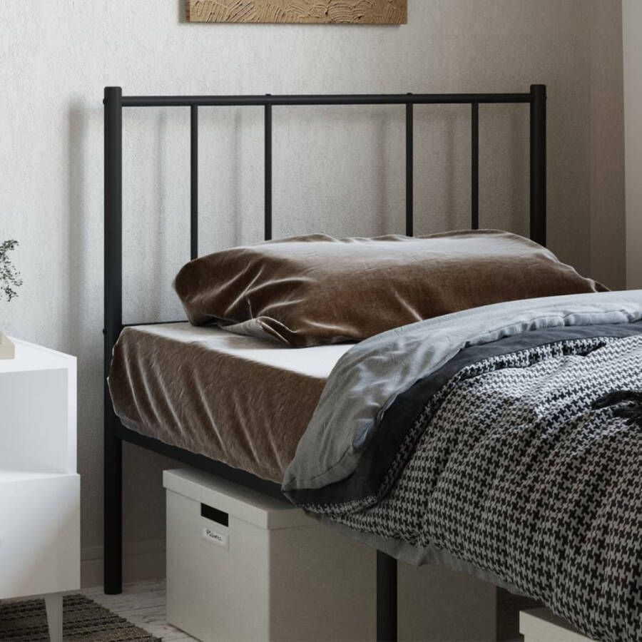 VidaXL Vervangend hoofdbord 90 cm metaal zwart