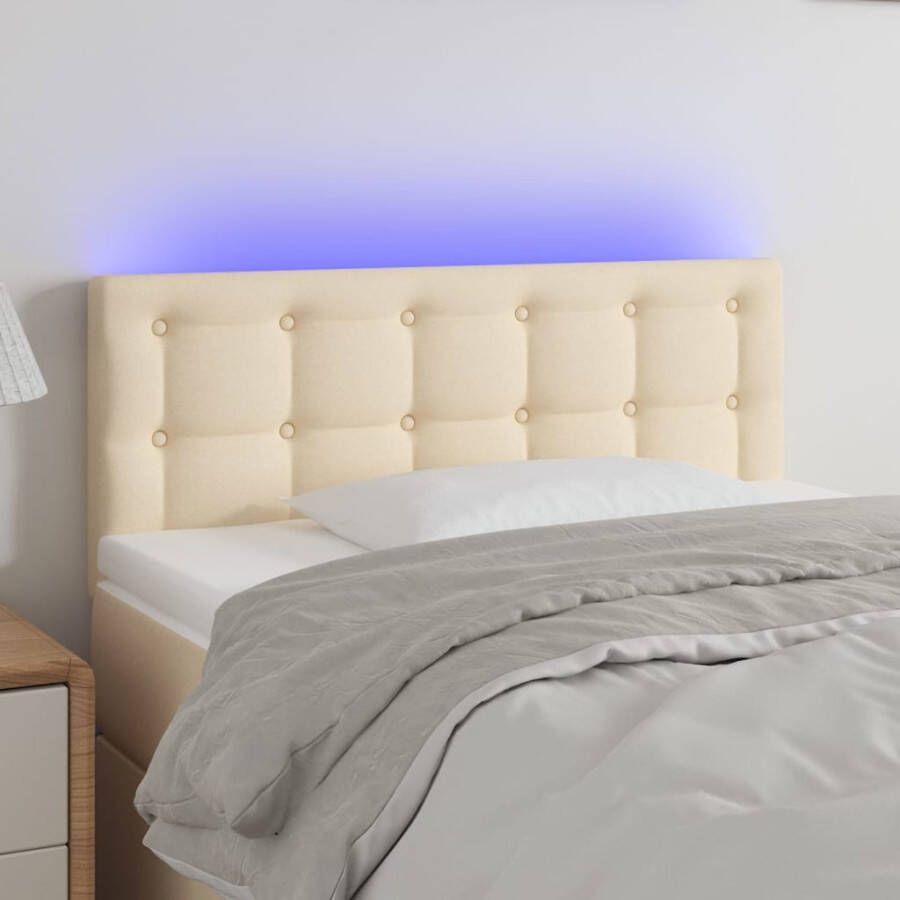VIDAXL Hoofdbord LED 90x5x78 88 cm stof crèmekleurig