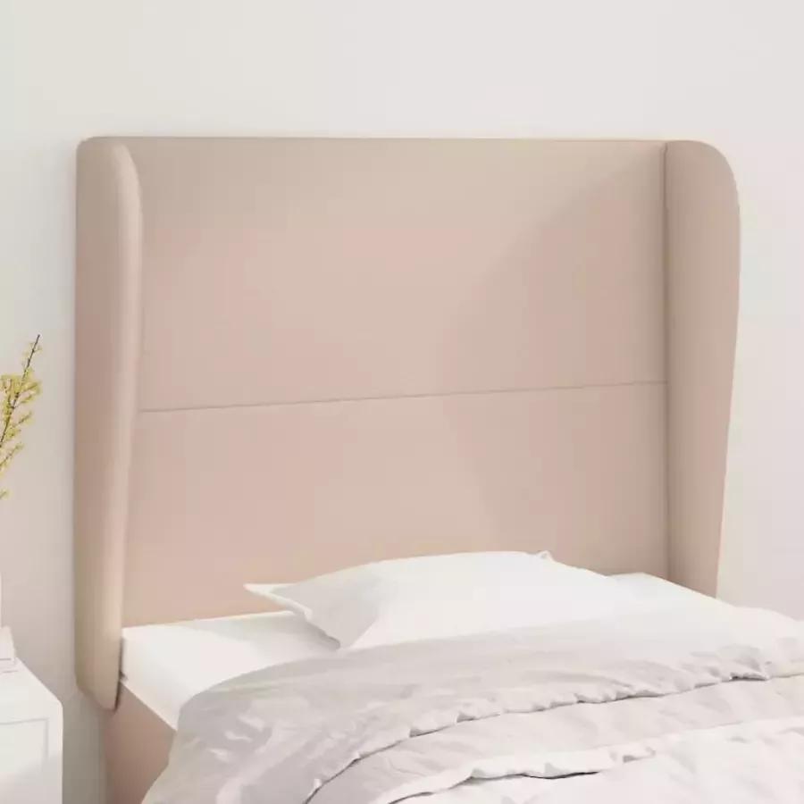 VidaXL Hoofdbord met randen 103x23x118 128cm kunstleer cappuccinokleur