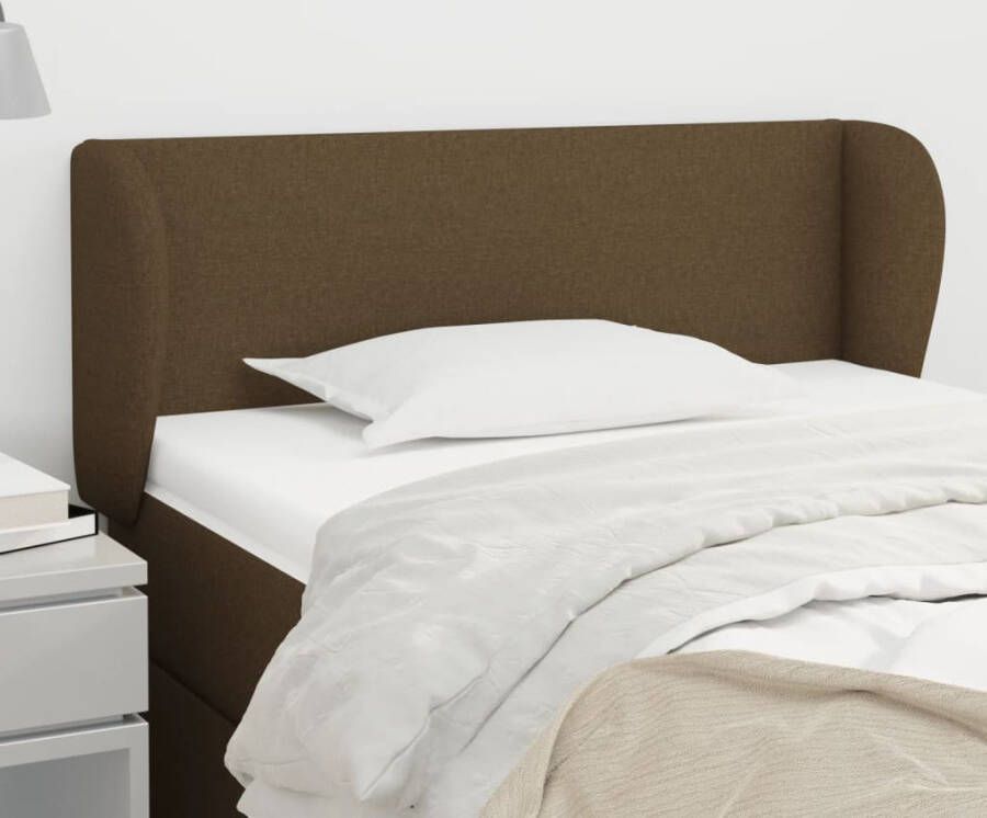 VidaXL Hoofdbord met randen 103x23x78 88 cm stof donkerbruin - Foto 3