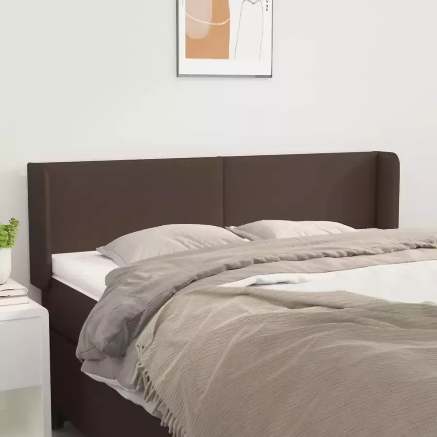 VIDAXL Hoofdbord met randen 147x16x78 88 cm kunstleer bruin