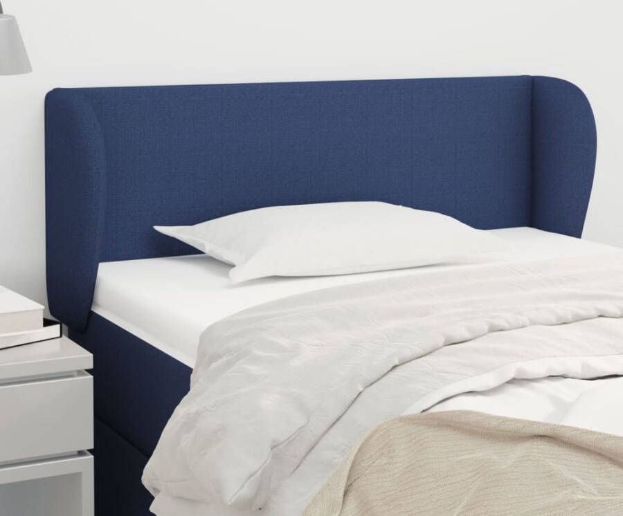 VidaXL Hoofdbord met randen 83x23x78 88 cm stof blauw