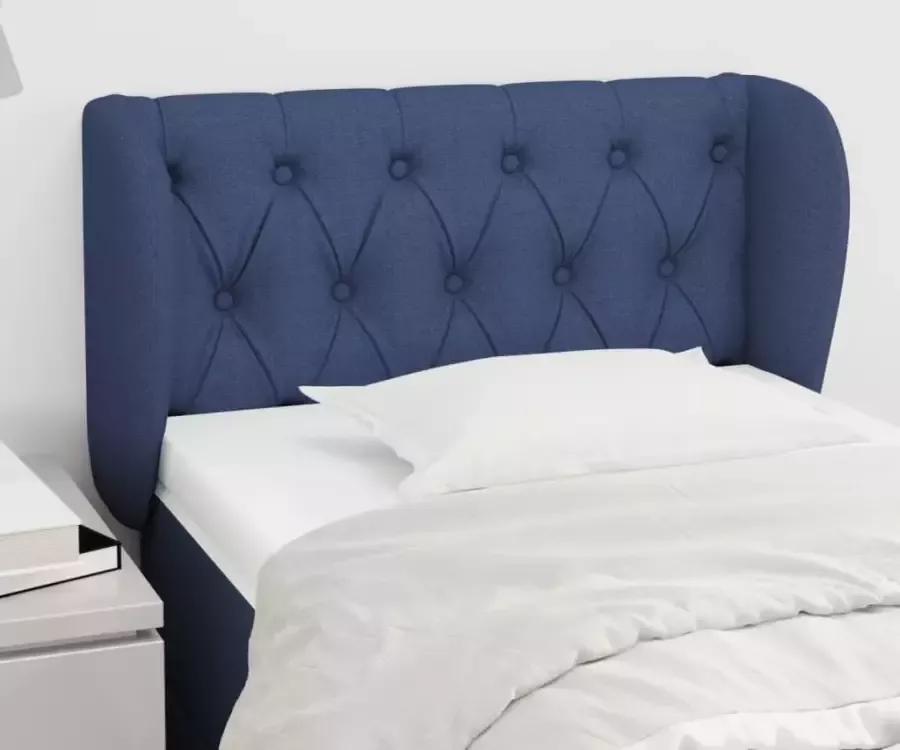 VidaXL Hoofdbord met randen 83x23x78 88 cm stof blauw - Foto 2