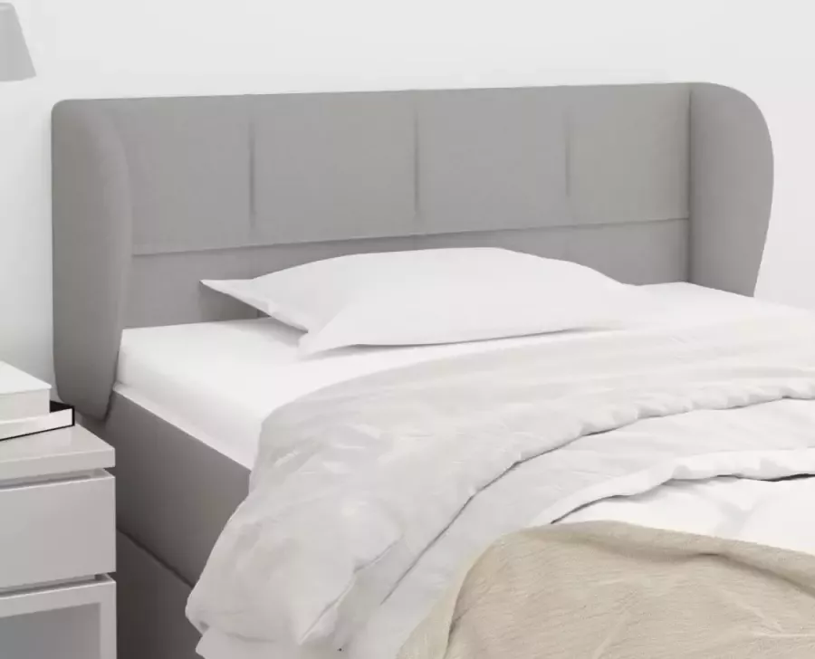 VidaXL Hoofdbord met randen 83x23x78 88 cm stof lichtgrijs - Foto 6