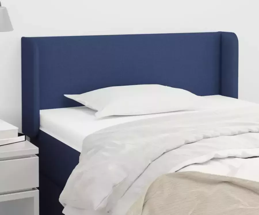 VidaXL Hoofdbord met randen 93x16x78 88 cm stof blauw - Foto 3