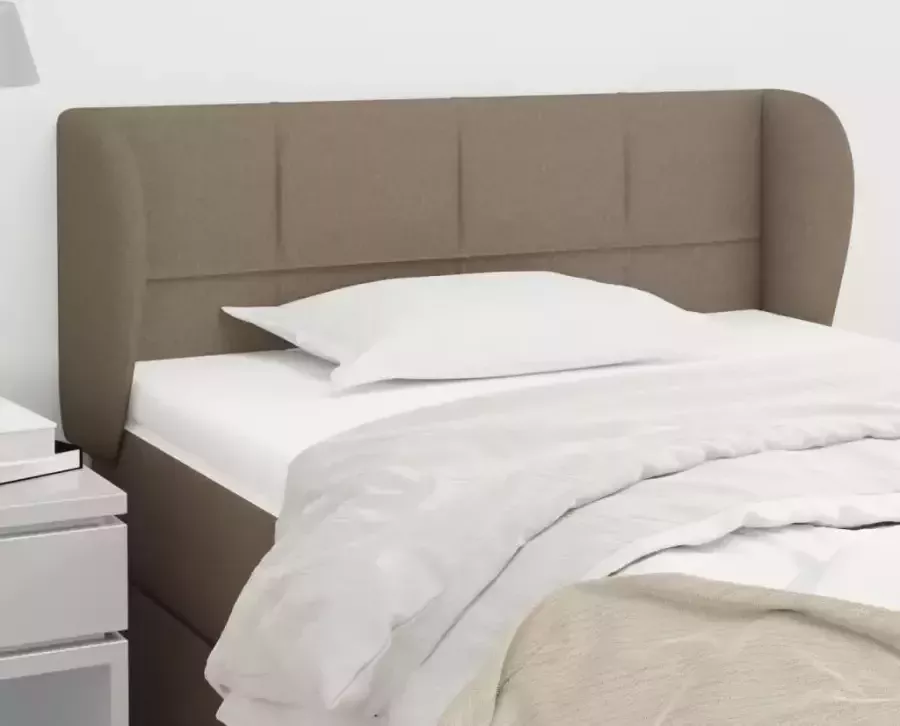 VidaXL Hoofdbord met randen 93x23x78 88 cm stof taupe - Foto 3