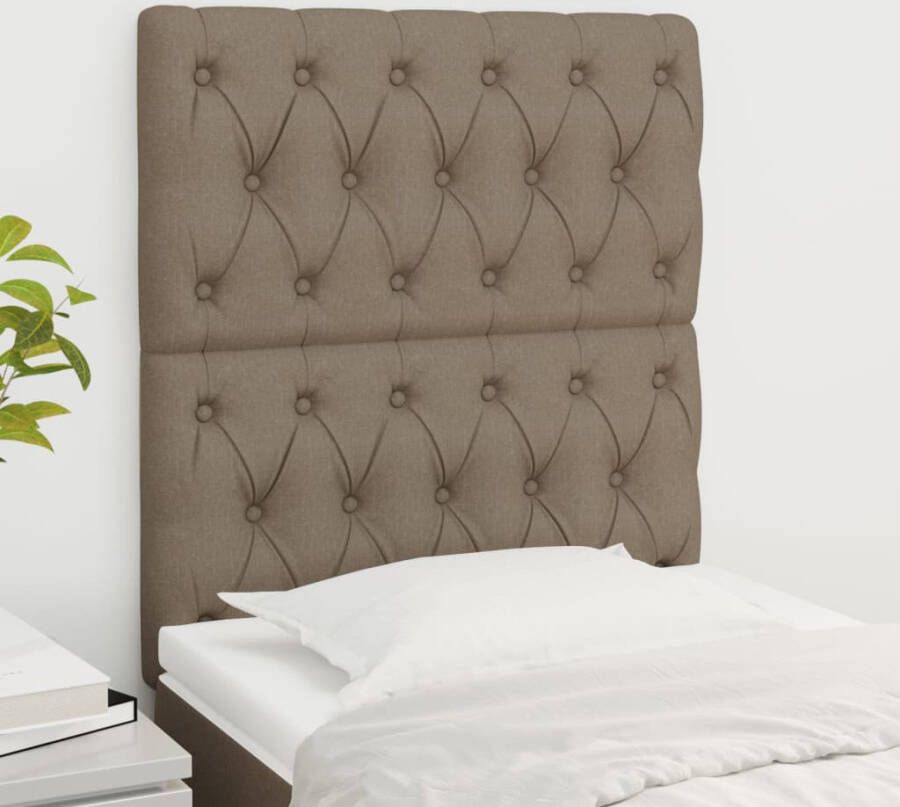 VidaXL Hoofdborden 2 st 80x7x78 88 cm stof taupe - Foto 3