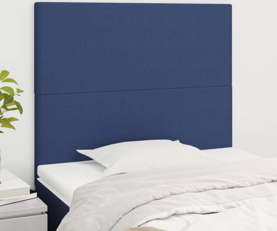 VidaXL Hoofdborden 2 st 90x5x78 88 cm stof blauw - Foto 2