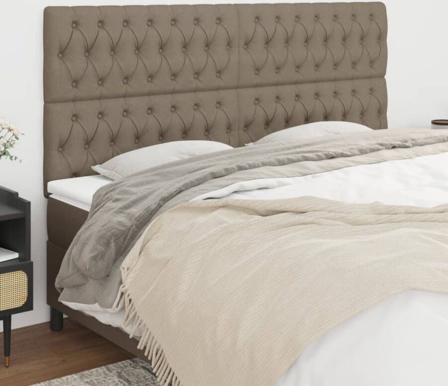 VidaXL Hoofdborden 4 st 90x7x78 88 cm stof taupe