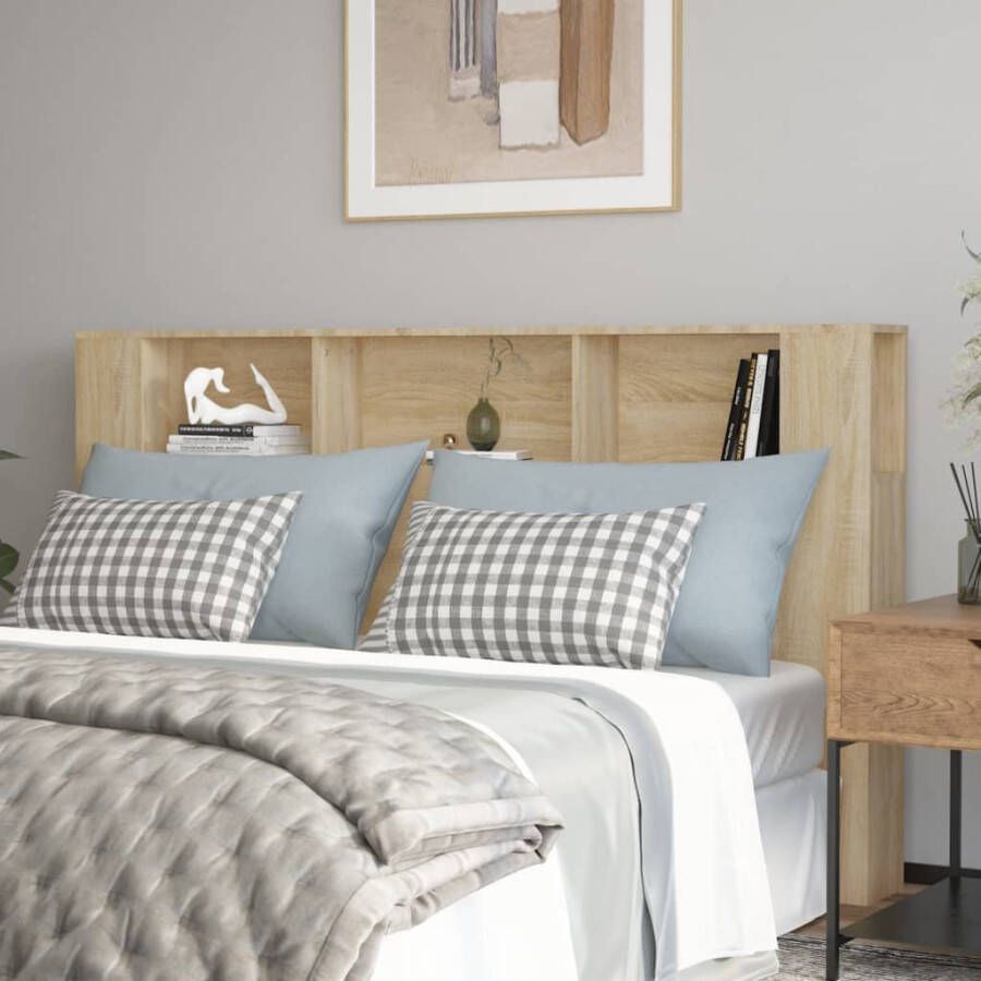 VIDAXL Hoofdbordkast 180x18 5x104 5 cm sonoma eikenkleurig - Foto 4
