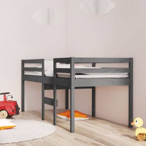 VidaXL -Hoogslaper-massief-grenenhout-grijs-90x190-cm