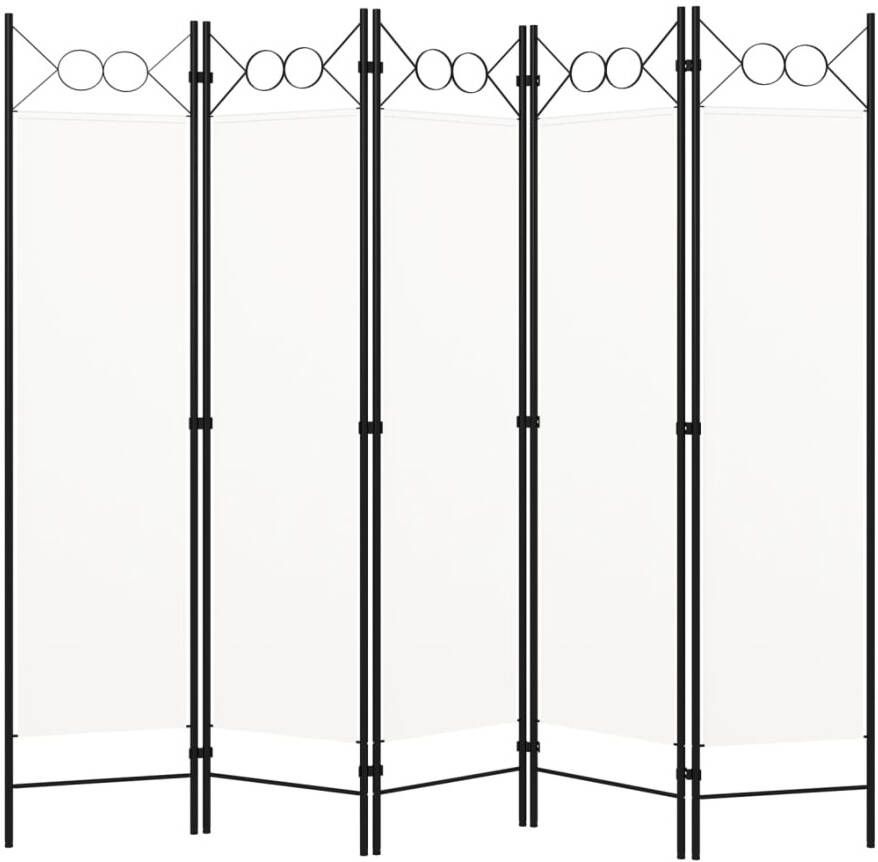 VidaXL -Kamerscherm-met-5-panelen-200x180-cm-crèmewit