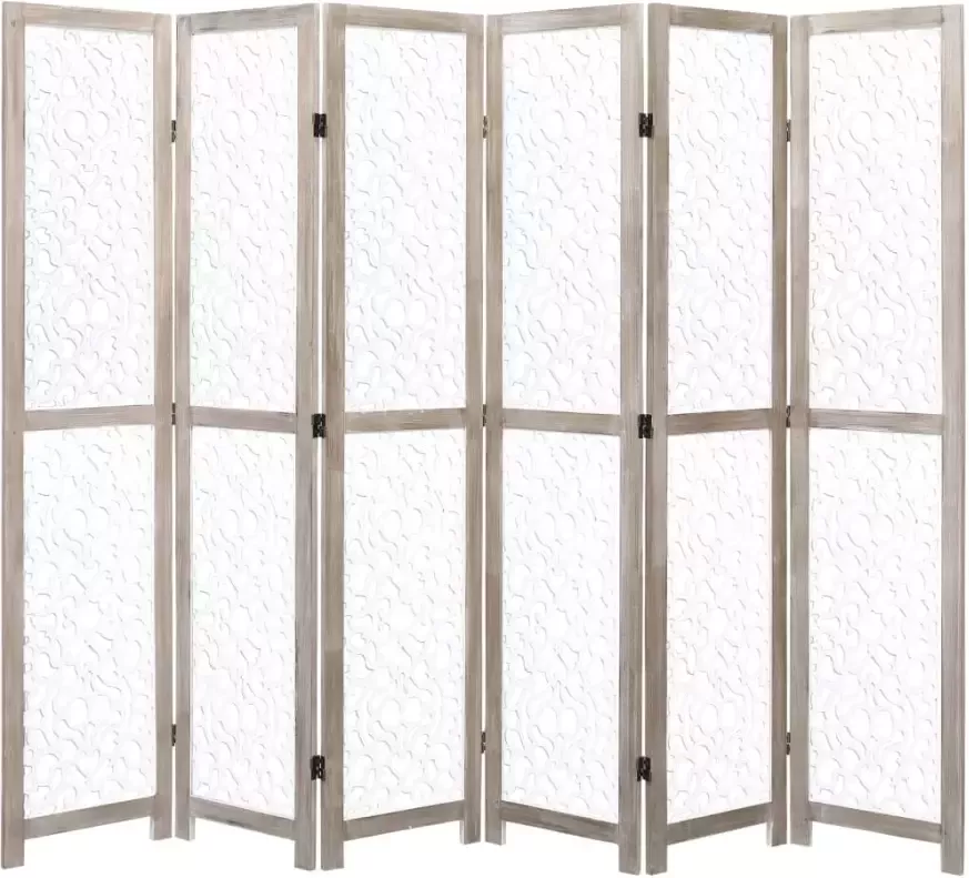 VIDAXL Kamerscherm met 6 panelen 210x165 cm massief hout wit