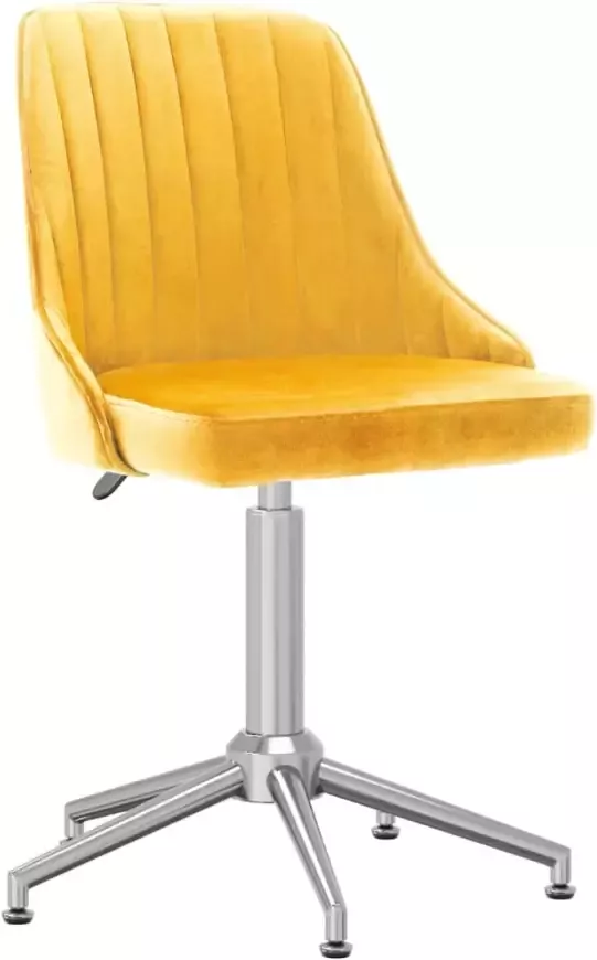 VIDAXL Kantoorstoel draaibaar fluweel geel