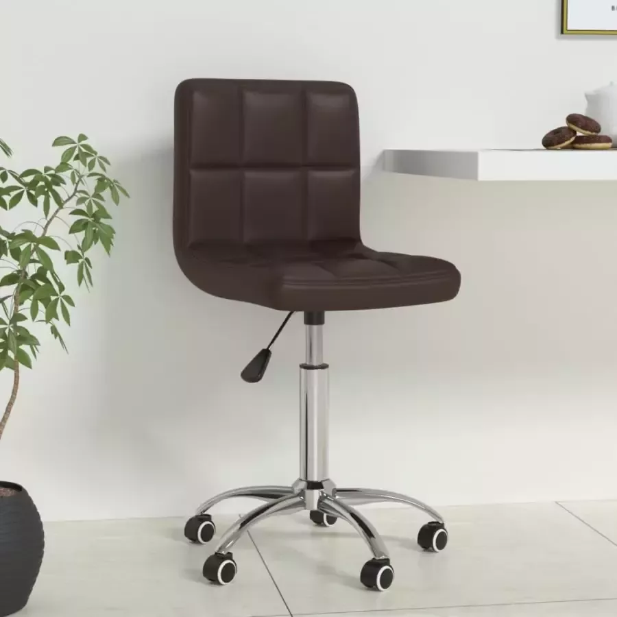 Prolenta Premium vidaXL Kantoorstoel draaibaar kunstleer bruin - Foto 4