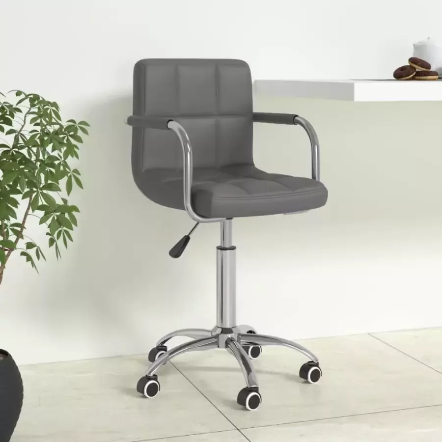 Prolenta Premium vidaXL Kantoorstoel draaibaar kunstleer grijs - Foto 1
