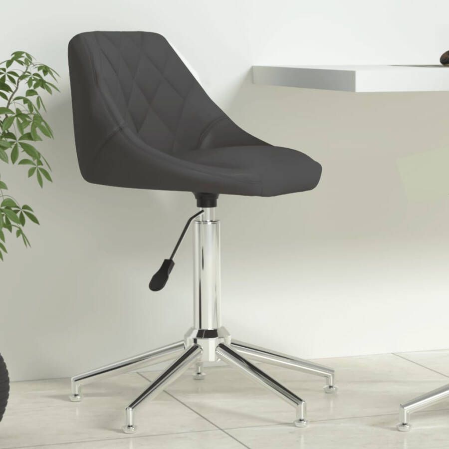 VIDAXL Kantoorstoel draaibaar kunstleer grijs