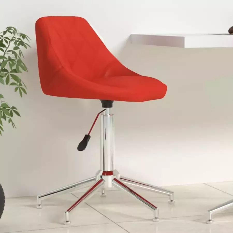 VIDAXL Kantoorstoel draaibaar kunstleer rood - Foto 1