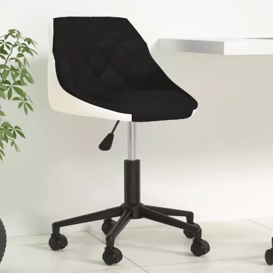 Prolenta Premium vidaXL Kantoorstoel draaibaar kunstleer zwart en wit - Foto 2