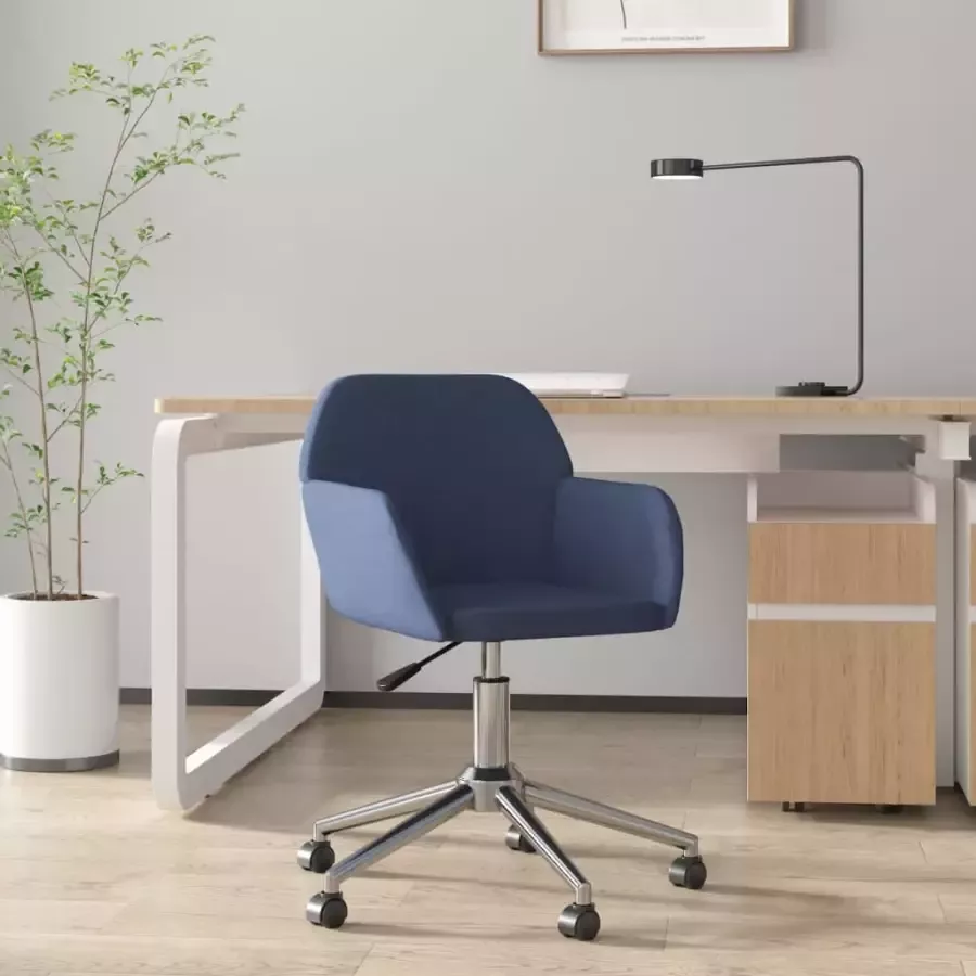 VIDAXL Kantoorstoel draaibaar stof blauw - Foto 1