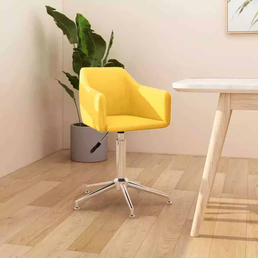 VIDAXL Kantoorstoel draaibaar stof geel - Foto 2