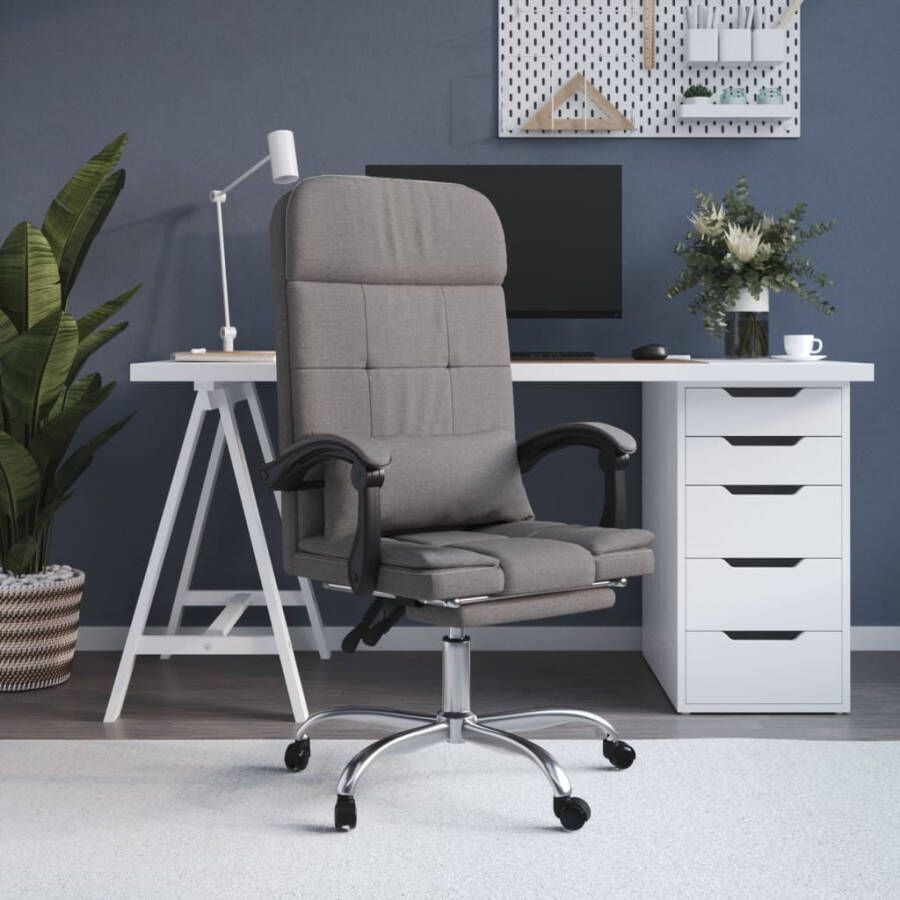 VidaXL -Kantoorstoel-massage-verstelbaar-stof-taupe