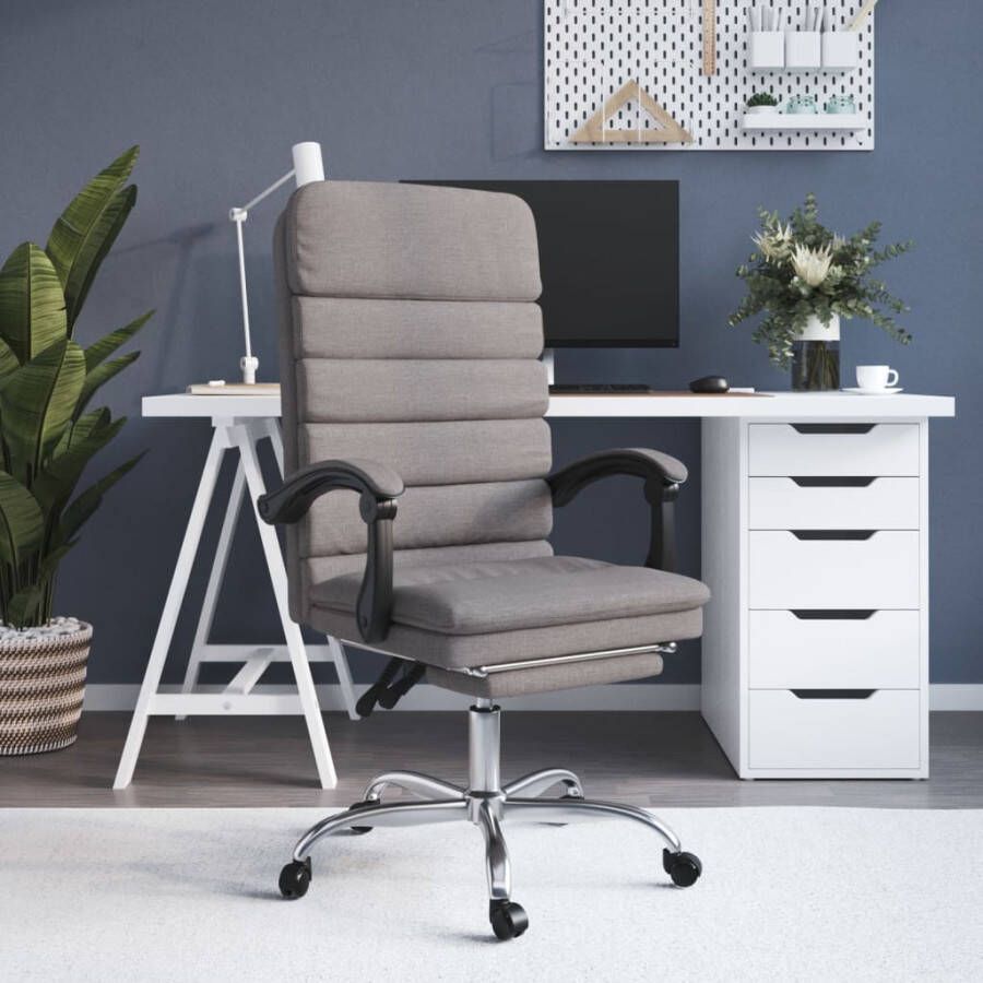 VidaXL -Kantoorstoel-massage-verstelbaar-stof-taupe - Foto 3