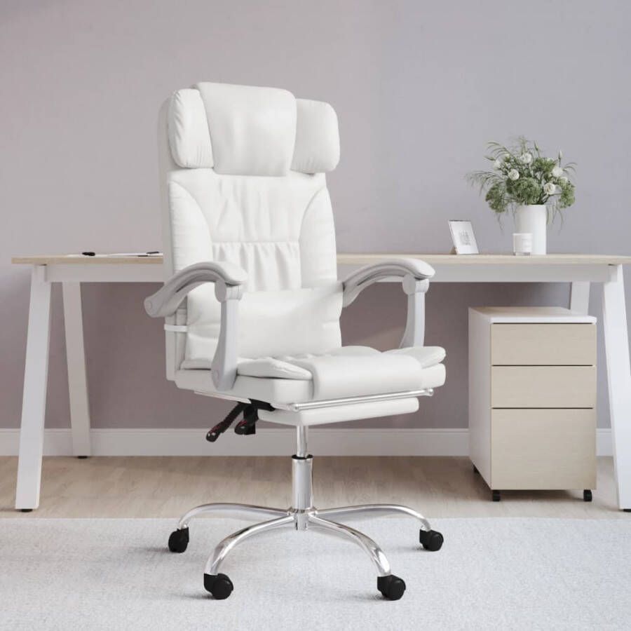 VidaXL -Kantoorstoel-verstelbaar-kuntsleer-wit