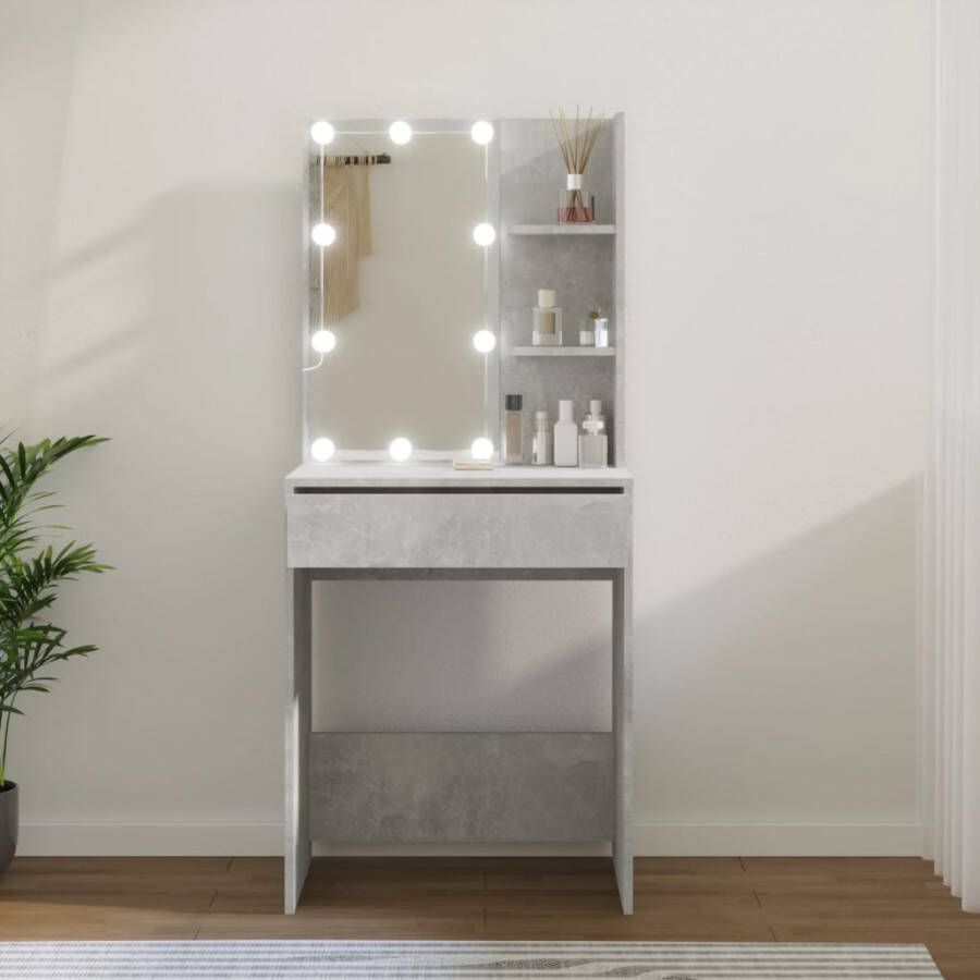 VidaXL Kaptafel met LED-verlichting 60x40x140 cm betongrijs