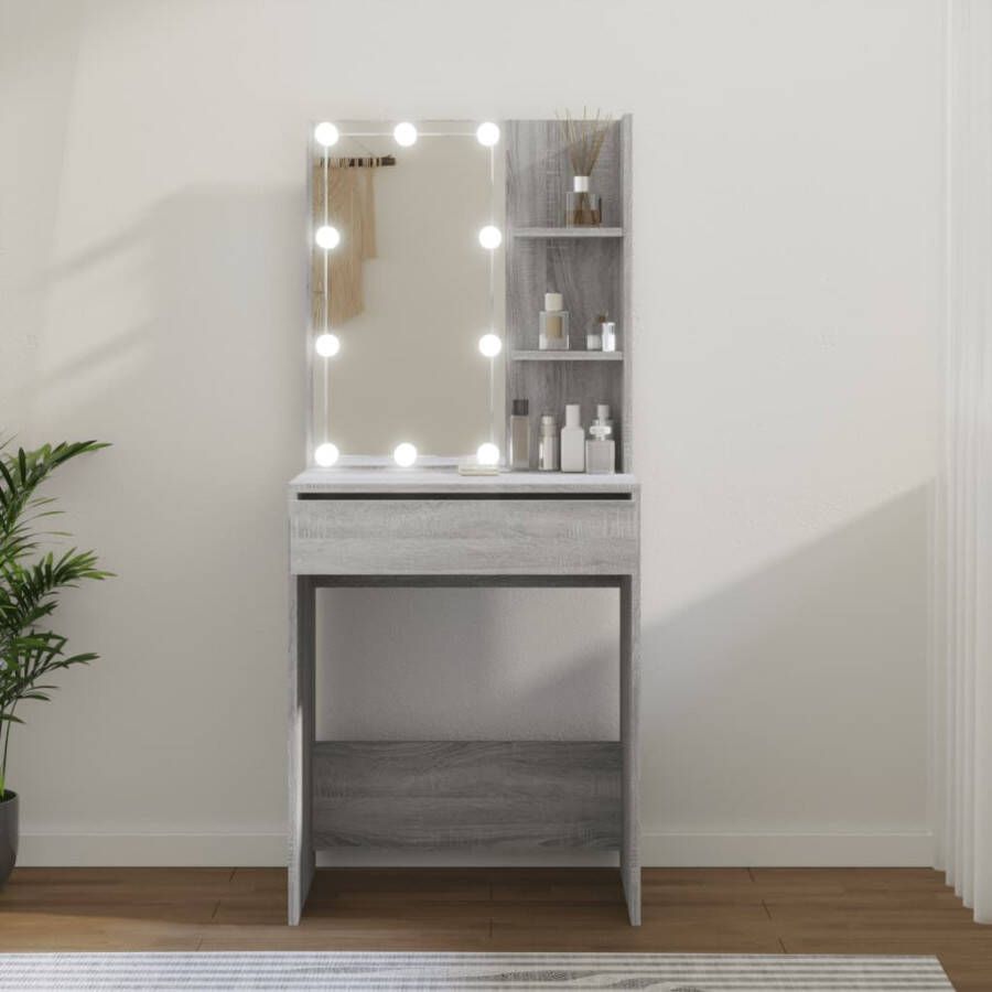 VidaXL Kaptafel met LED-verlichting 60x40x140 cm grijs sonoma eiken