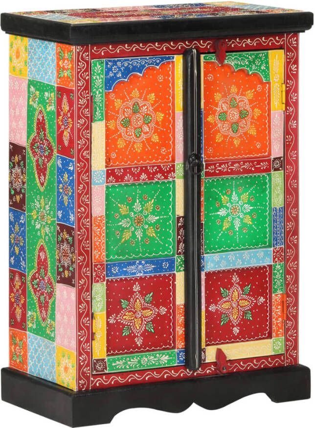 VidaXL -Kast-handgeschilderd-met-deuren-53x30x75-cm-massief-mangohout - Foto 5