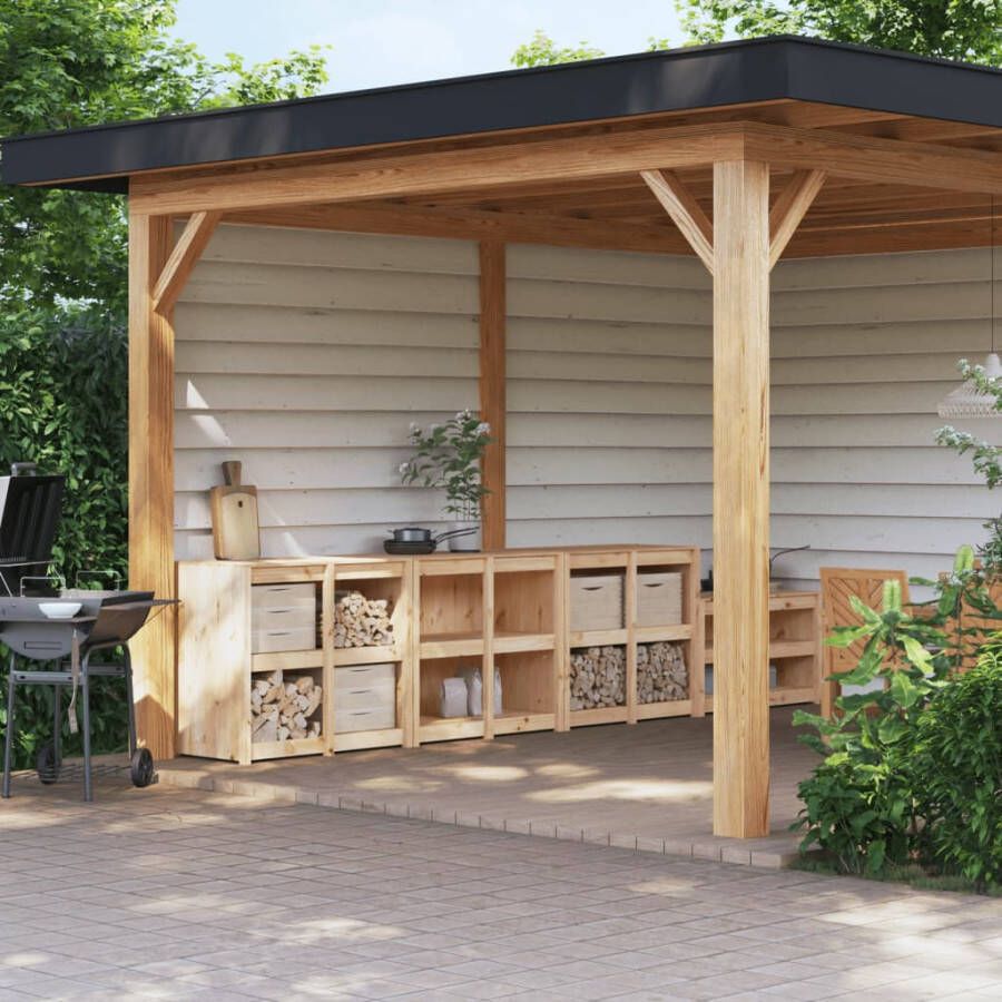 VidaXL -Keukenkasten-voor-buiten-3-st-massief-grenenhout