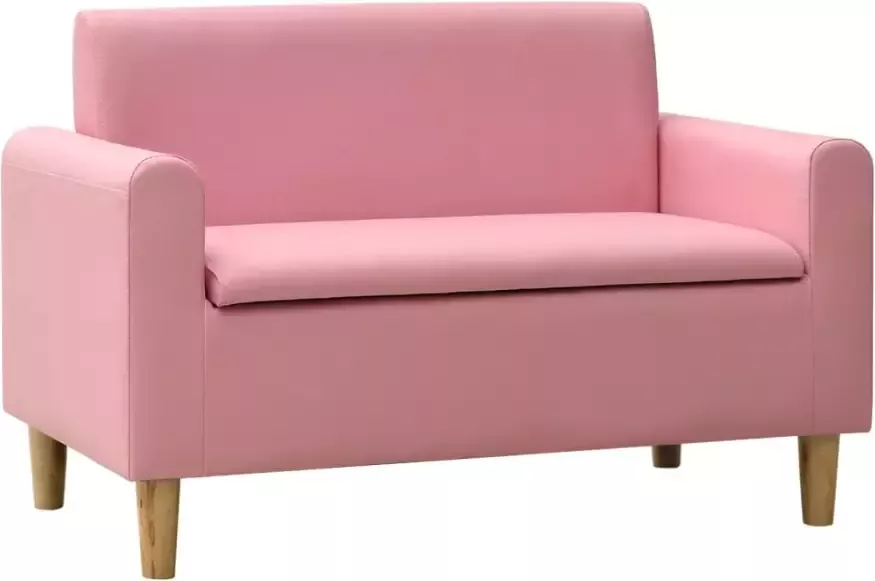 VidaXL Kinderbank 2-zits kunstleer roze - Foto 2
