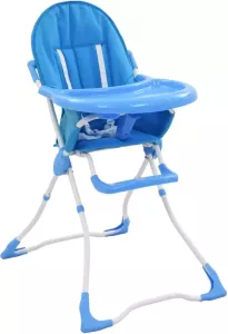 VidaXL Kinderstoel hoog blauw en wit
