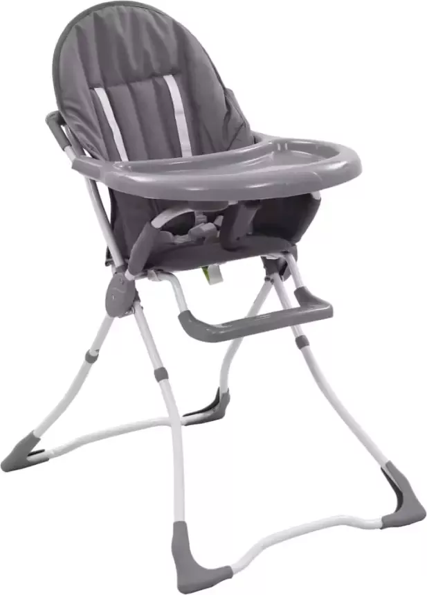 VIDAXL Kinderstoel hoog grijs en wit - Foto 4