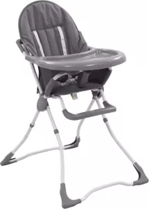 VidaXL Kinderstoel hoog grijs en wit
