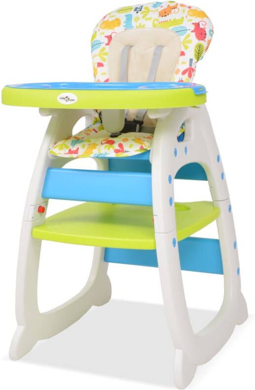 VIDAXL Kinderstoel met blad 3-in-1 verstelbaar blauw en groen - Foto 4