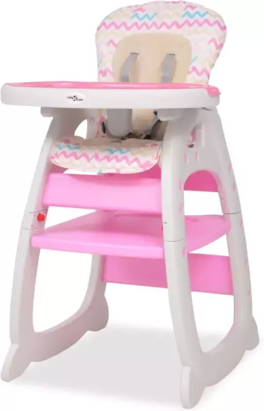 VIDAXL Kinderstoel met blad 3-in-1 verstelbaar roze