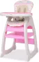 VIDAXL Kinderstoel met blad 3-in-1 verstelbaar roze - Thumbnail 1