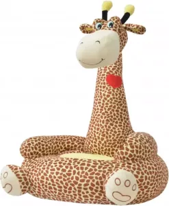 VidaXL Kinderstoel pluche giraffe bruin