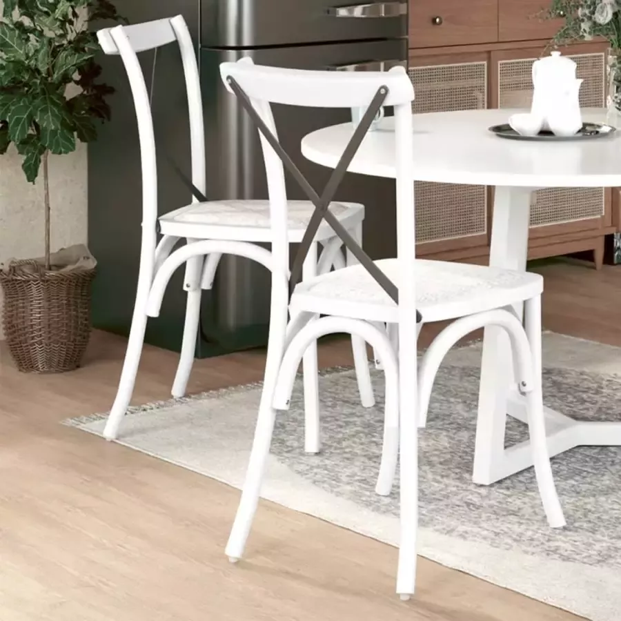 VidaXL Kruisstoelen 2 st massief beukenhout