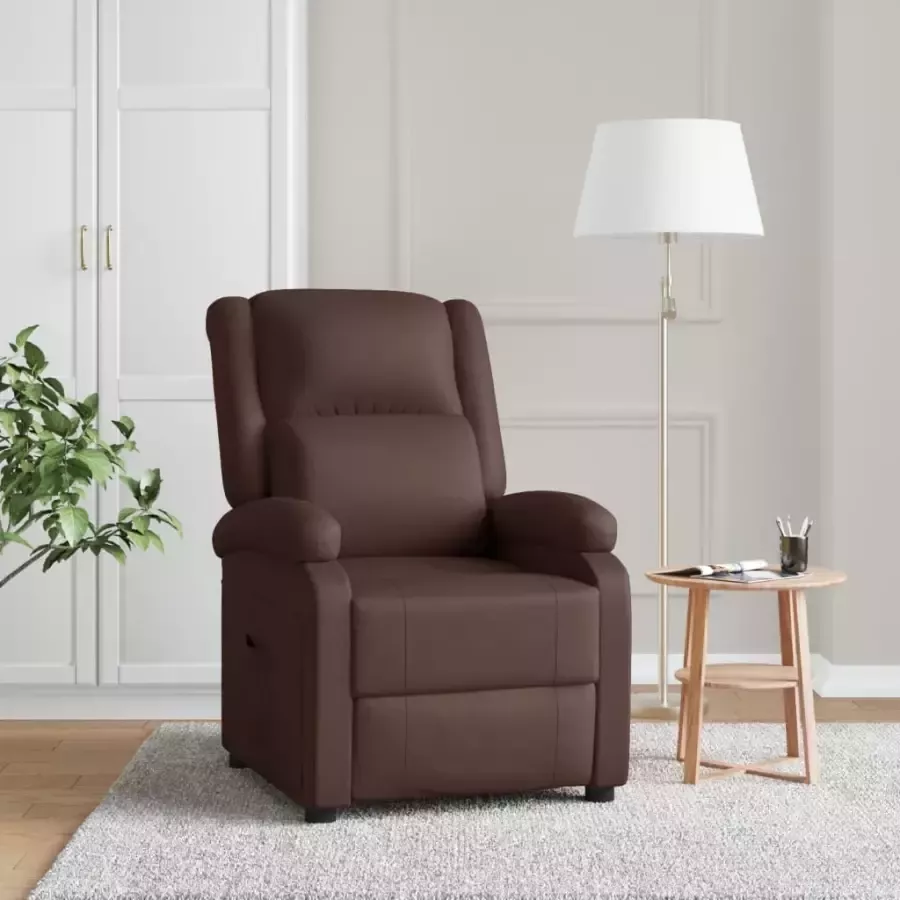 VIDAXL Fauteuil verstelbaar kunstleer bruin - Foto 2