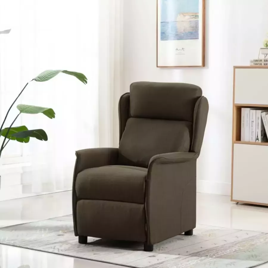 VidaXL Fauteuil verstelbaar stof bruin