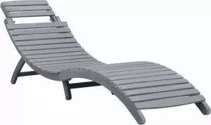 VIDAXL Ligbed massief acaciahout greywash