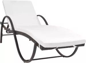 VidaXL Ligbed met kussen poly rattan bruin