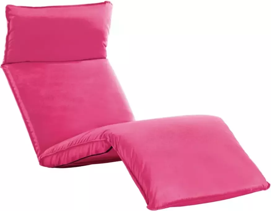 VIDAXL Ligstoel inklapbaar oxford stof roze - Foto 4