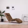 VidaXL Massage chaise longue met kussen kunstsuède bruin - Thumbnail 2