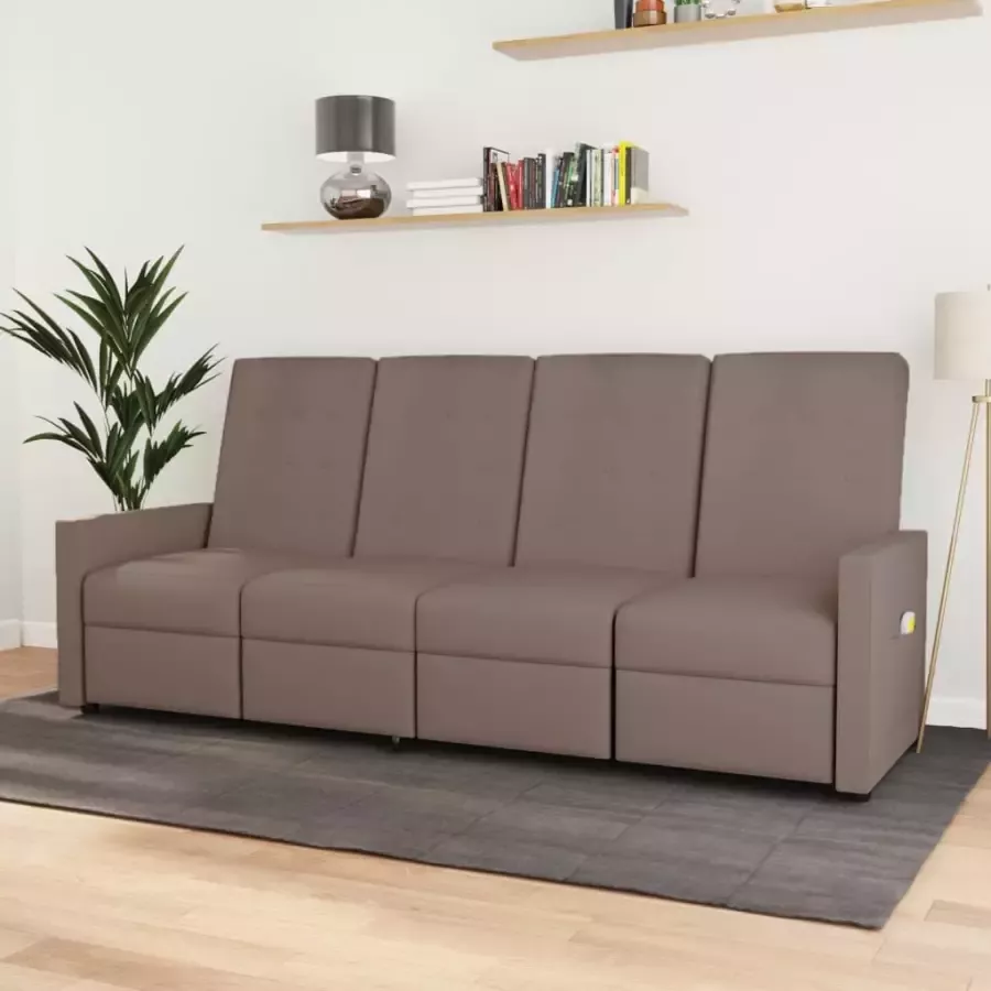 VidaXL Massagestoel 4-zits verstelbaar stof taupe