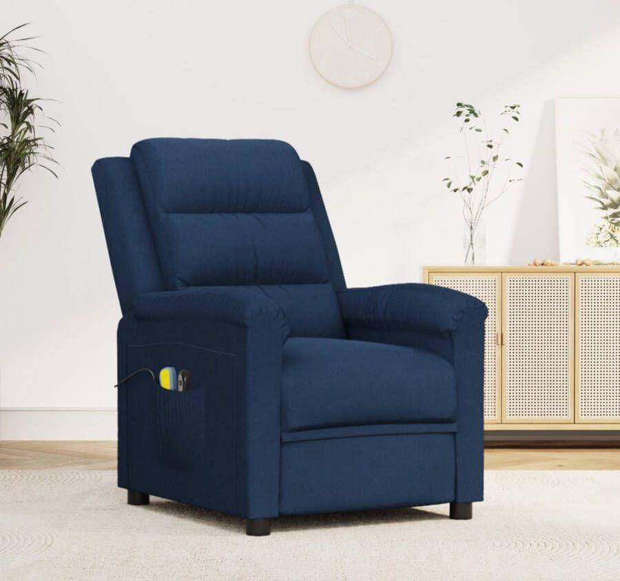 VidaXL -Massagestoel-elektrisch-verstelbaar-fluweel-blauw - Foto 2